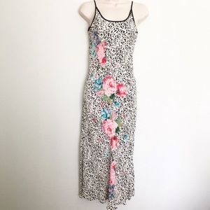VINTAGE Animal/Floral Print Midi Dress